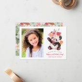 かわいいトロピカルパンダキッズフォトバレンタインカード ノートカード (正面/裏面インサイチュ)