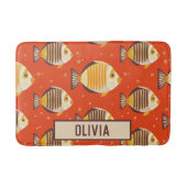 かわいいトロピカルフィッシュ柄 バスマット (正面)