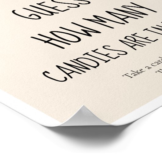 かわいいトロピカルベイビーシャワーゲームの数を推測 ポスター (角)