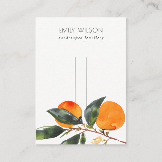 かわいいトロピカルボホマンダリンヘアクリップピンディスプレイ 名刺 (正面)