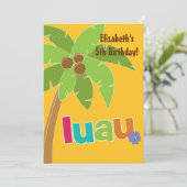 かわいいトロピカルルアウ誕生日パーティーの招待状 招待状 (スタンド正面)