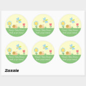 かわいいトンボおよびかたつむりの庭はステッカー感謝していしています ラウンドシール (シート)