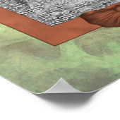 かわいいトンボのフレーム自分の写真を作成 ポスター (角)