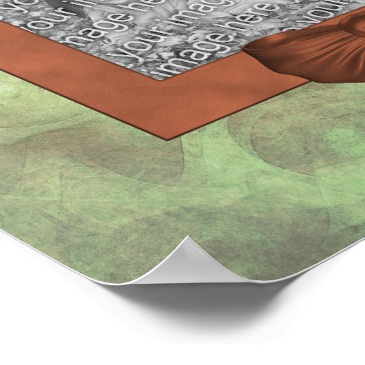 かわいいトンボのフレーム自分の写真を作成 ポスター (角)