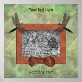 かわいいトンボのフレーム自分の写真を作成 ポスター