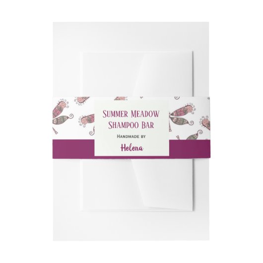 かわいいトンボ手作りシャンプーバー石鹸包装 招待状ベリーバンド (正面例)