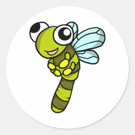 かわいいトンボ衣装フライ虫贈りアイディア ラウンドシール (正面)