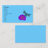 かわいいトンボ《植物》百日草フラワービジネスカード 名刺 (正面/裏面)