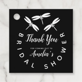かわいいトンボ 黒  ブライダルシャワー 感謝 フェイバータグ