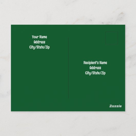 かわいいトークドググリーンクリスマスの写真 ポストカード (裏面)