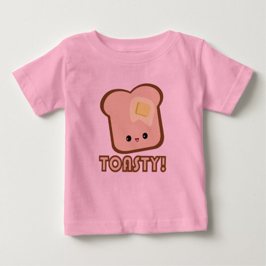 かわいいトースティ！トーストクリーパー ベビーTシャツ (正面)