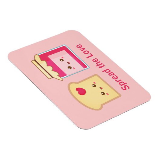 かわいいトーストとジャムで愛を広げる マグネット (右側)