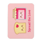 かわいいトーストとジャムで愛を広げる マグネット (縦)