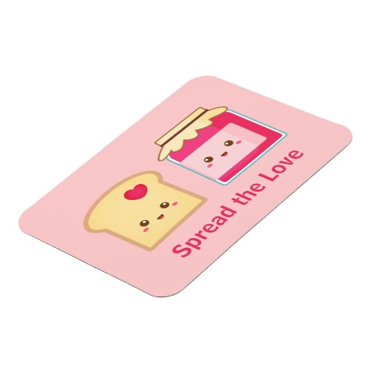 かわいいトーストとジャムで愛を広げる マグネット (左側)