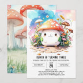 かわいいトーストイレテイルズ誕生日 招待状 (正面/裏面)