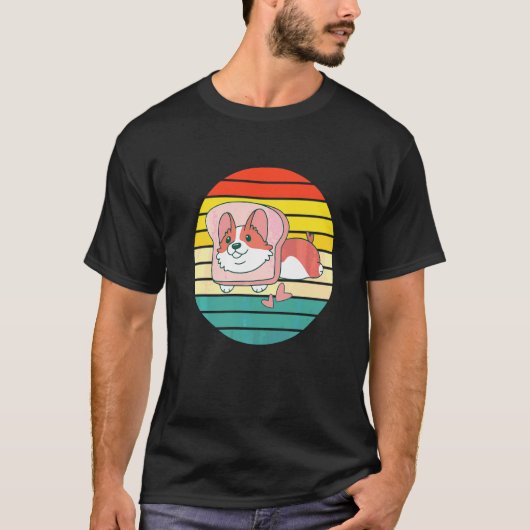 かわいいトーストコーギー Tシャツ (正面)