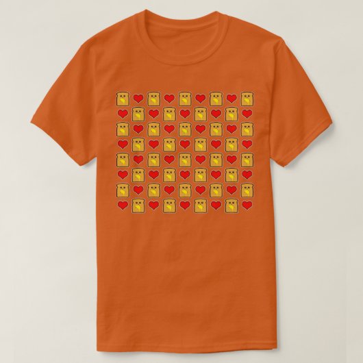 かわいいトースト模様 Tシャツ (デザイン正面)