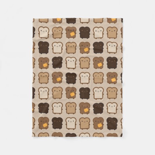 かわいいトースト フリースブランケット (正面)