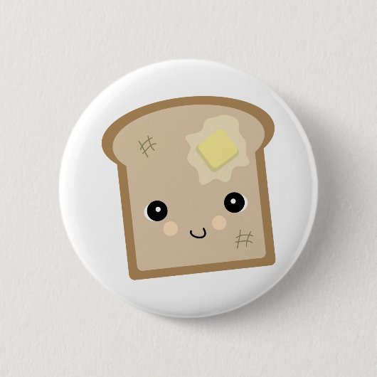 かわいいトースト 缶バッジ (正面)