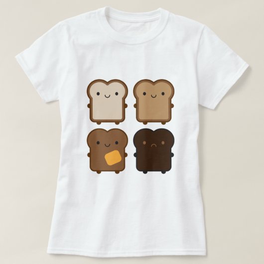 かわいいトースト Tシャツ (デザイン正面)