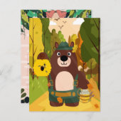 かわいいドイツのクマのカレンダー ポストカード (正面/裏面)