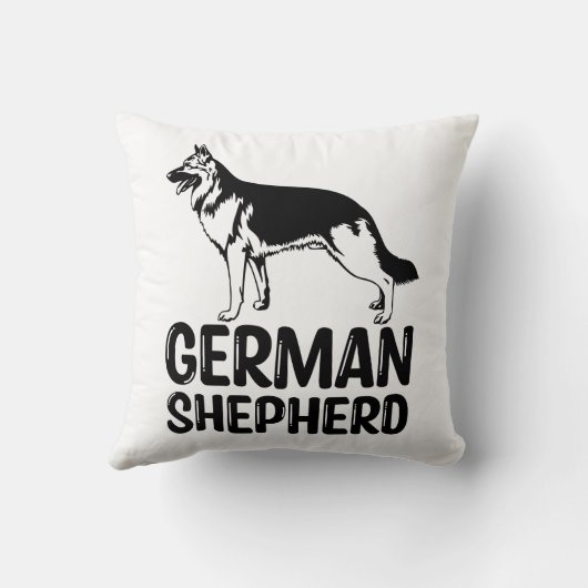 かわいいドイツの羊飼いのギフト白黒子犬 クッション (裏面)