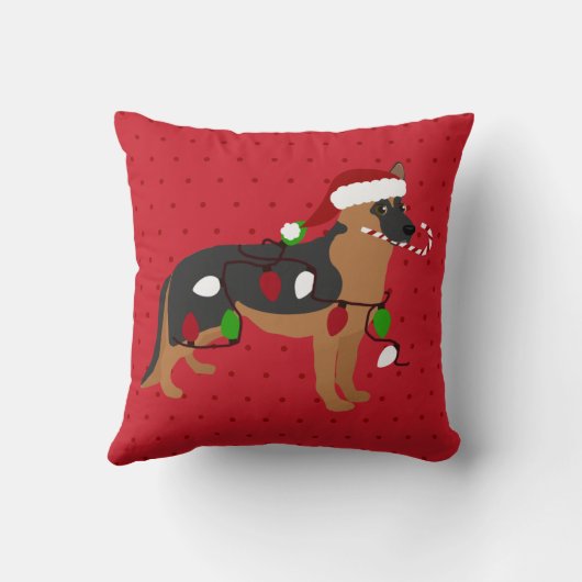 かわいいドイツの羊飼いのクリスマス クッション (裏面)