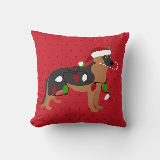 かわいいドイツの羊飼いのクリスマス クッション (正面)