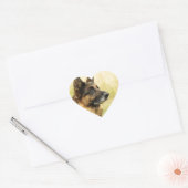 かわいいドイツの羊飼いのステッカー ハートシール (封筒)