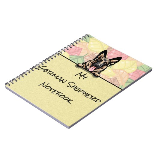 かわいいドイツの羊飼いのノートを覗く ノートブック (左側)