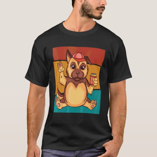 かわいいドイツの羊飼いの子犬 Tシャツ (正面)