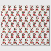 かわいいドイツの羊飼いサンタクロース・クリスマス ラッピングペーパー (フラット)