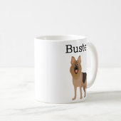 かわいいドイツの羊飼いパーソナライズされたギフト コーヒーマグカップ (正面右)