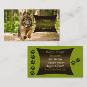 かわいいドイツの羊飼い子犬のデイケア 名刺 (正面/裏面)