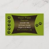 かわいいドイツの羊飼い子犬のデイケア 名刺 (裏面)