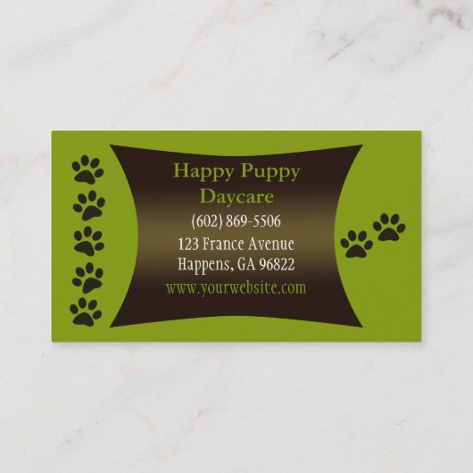 かわいいドイツの羊飼い子犬のデイケア 名刺 (裏面)