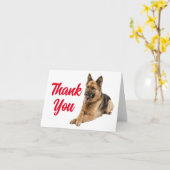 かわいいドイツの羊飼い子犬サンキューカード カード (黄色い花)