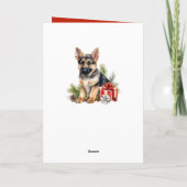 かわいいドイツの羊飼い子犬メリークリスマス カード (裏面)