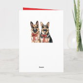 かわいいドイツの羊飼い子犬メリークリスマス カード (裏面)