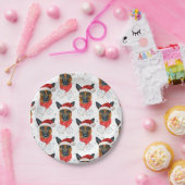 かわいいドイツの羊飼い犬のクリスマスパターン ペーパープレート (パーティー)