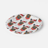 かわいいドイツの羊飼い犬のクリスマスパターン ペーパープレート (アングル)