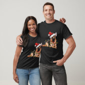 かわいいドイツの羊飼い犬サンタクリスマスツリーリグ Tシャツ (ユニセックス)
