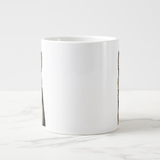 かわいいドイツの羊飼い犬 | ペットクールアートスケッチ ジャンボコーヒーマグカップ (正面)