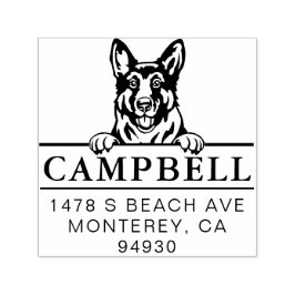 かわいいドイツの羊飼カスタムい犬の住所スタンプ セルフインキングスタンプ