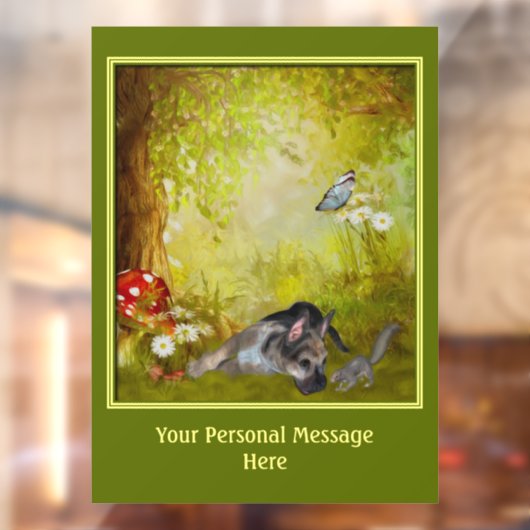 かわいいドイツの羊飼パーソナライズされたい ウィンドウサイン (シート2)