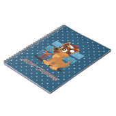 かわいいドイツシェパードの子犬の漫画 星空 ミュート ノートブック (左側)