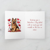 かわいいドイツシェパード犬のバレンタインデーカード シーズンカード (内部)