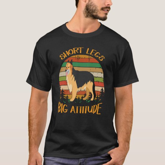 かわいいドイツ牧羊犬の大きな態度の18本の短い足 Tシャツ (正面)