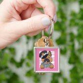 かわいいドイツ牧羊犬の警察犬の子犬 キーホルダー (手)