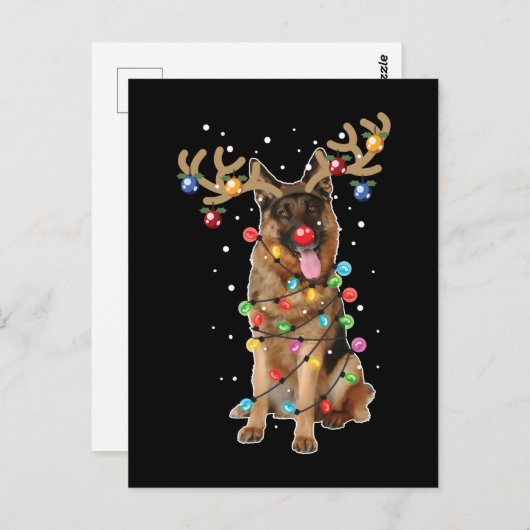 かわいいドイツ羊飼い犬おもしろいクリスマスホリデーギフト ポストカード (正面/裏面)